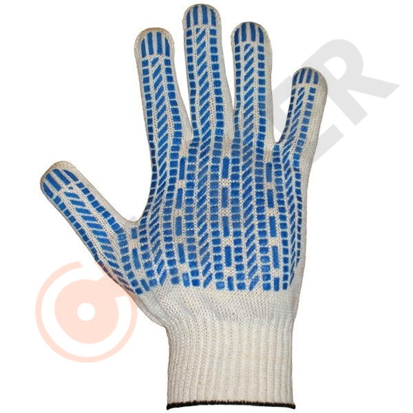 Перчатки ХБ 5-ти с ПВХ "Волна" 10 кл. протектор