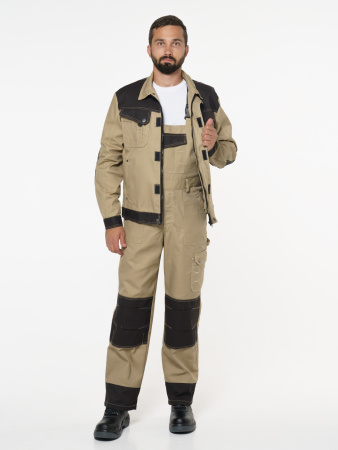 Куртка "Вест-Ворк" короткая, бежевая с черным (ЧЗ)