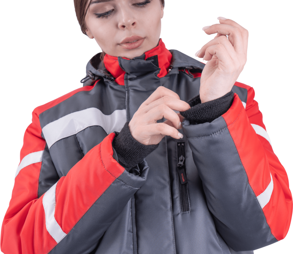 Костюм РОУД зим, жен. т.серый-красный Кос 228 Оксфорд 240, пл. 130 г/м² Оксфорд 240, пл. 130 г/м² ЧЗ