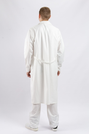 Халат рабочий мужской №200 отбеленный, ткань Бязь
