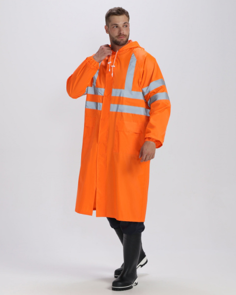 Плащ влагозащитный сигнальный ProfLine Specialist СОП, оранжевый  (ЧЗ)