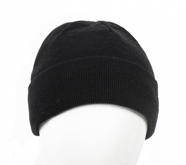 Шапка трикотажная без флиса черная
