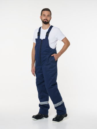 Полукомбинезон мужской зимний Пк703 ткань Твил, цвет темно-синий