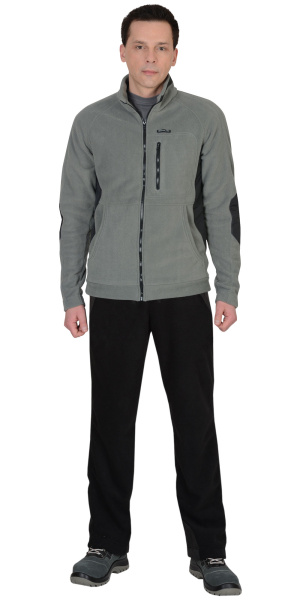 Куртка флисовая "Актив"  серая отделка черная (ЧЗ)