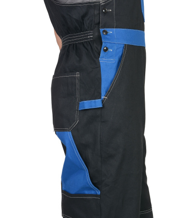 Полукомбинезон "Гранд" чёрный с васильковым (100% узбекская саржа) (ЧЗ)