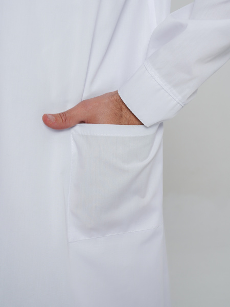 Халат рабочий мужской №202 отбеленный, ткань ТИСИ