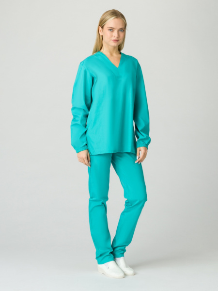 Костюм женский ХАССП-База (ткань ТиСи, 120), бирюзовый