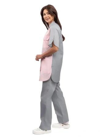 Костюм женский "Октава" серый с розовым (ЧЗ)