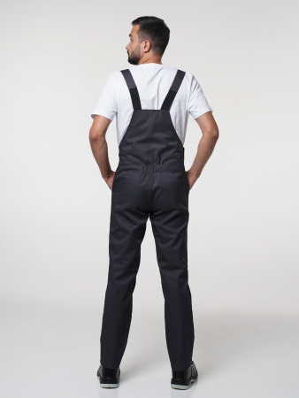 Костюм рабочий мужской №112 (куртка, полукомбинезон) тёмно-серый с красным (ЧЗ)