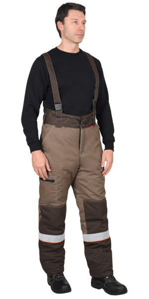 Костюм "РОДОС-РОСС" зимний: куртка, брюки (св-коричн с т-коричн) и СОП 50 мм (ЧЗ) тк. Карелия