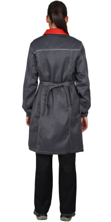 Халат "Флорида" женский серый с красным (ЧЗ)