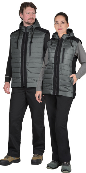 Жилет "Урбан" серый с черным тк. Дюспо