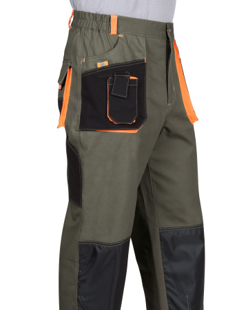 Брюки "МАНХЕТТЕН" оливковый с оранжевым и черным 