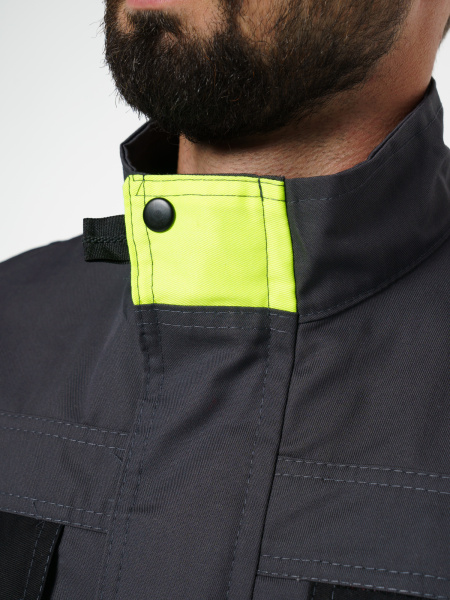 Куртка "ХОВАРД" :  темно-серая с черной и лимонной отд.  (ЧЗ)