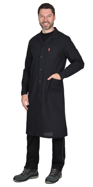 Халат х/б бязь, мужской тёмный  СИРИУС (ЧЗ)