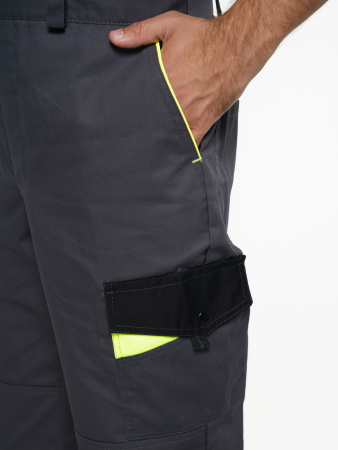 Полукомбинезон "ХОВАРД" :  темно-серый с черной и лимонной отд. (ЧЗ)