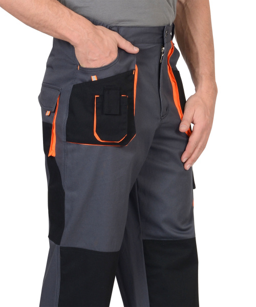 Брюки "МАНХЕТТЕН" т.серые с оранжевым и черным