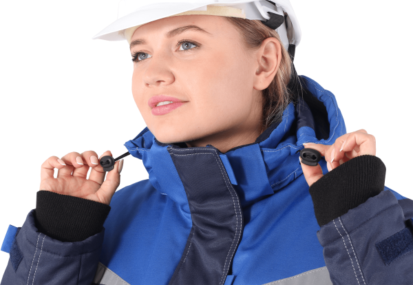 Костюм КМ-10 ЛЮКС зимний, синий-василек, женский Кос946 см. хлопкополиэф. пл.220 г/м² курт/брюк (ЧЗ)