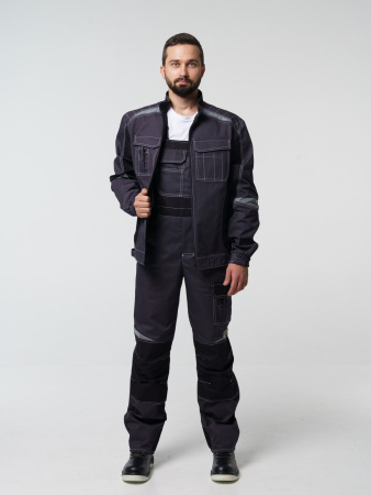 Куртка рабочая мужская №116 серый с черный