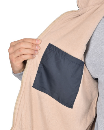 Жилет "ЕВРОПА" удлиненный (на подкладке флис бежевый) сине-серый (ЧЗ)