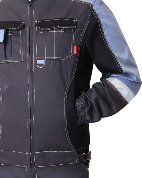 Куртка "Фаворит-Мега" серая с черн., и сиреневым, СОП Тк. Rodos (ЧЗ)