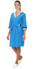 Халат "СИРИУС-ФЛОРА" женский со светло-голубым воротником (ЧЗ)