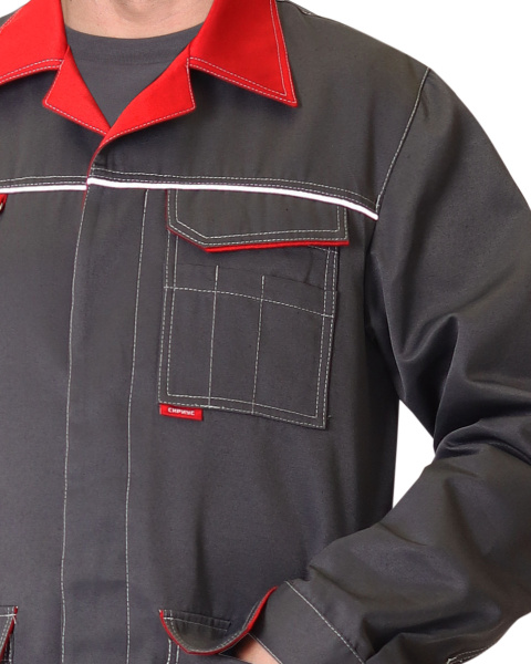 Халат "Флорида" мужской серый с красным