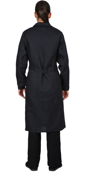 Халат х/б диагональ, женский тёмный (ЧЗ)