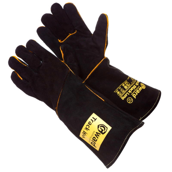 Краги из спилка черного цвета с широким раструбом,длина42 см Gward Track Black Long(арт. XY073)р.XXL