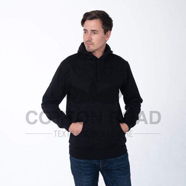 Толстовка с капюшоном черная петля
