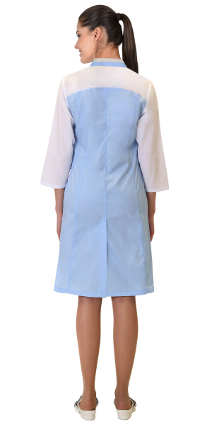 Халат "Венера" женский белый с голубым (ЧЗ)