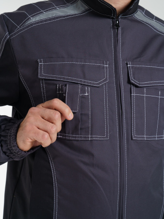 Куртка рабочая мужская №116 серый с черный